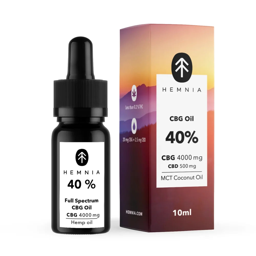 Óleo CBG de espetro total para o alívio da dor - 40% CBG, 5% CBD, 4000 mg, 10 ml
