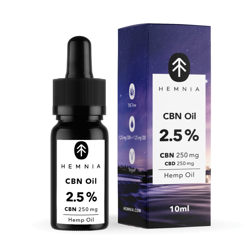 Óleo de cânhamo Good Night's Sleep 2,5%, 250 mg CBN, 250 mg CBD, 10 ml Imagem principal do produto