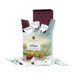 Bebida de colágeno de framboesa com ácido hialurónico, 6000 mg de colágeno por saqueta, 30 saquetas